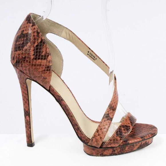 BRIAN ATWOOD Pink Snakeskin Leather 'Consort' Strappy Stiletto Heels Size 6 1/2 - Picture 2 of 6